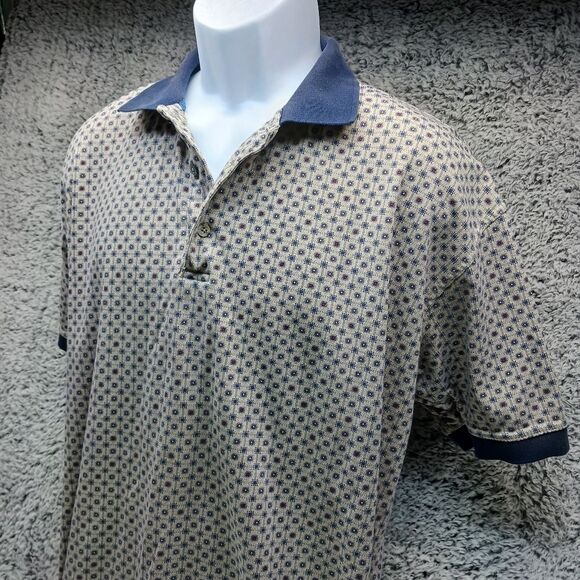 Ping Collection Men's LargeMercerized Combed Cotton Golf Polo. Blue Geo Print... - Picture 5 of 10